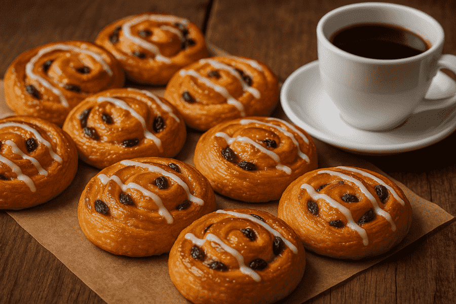 Petits pains au café aux raisins secs