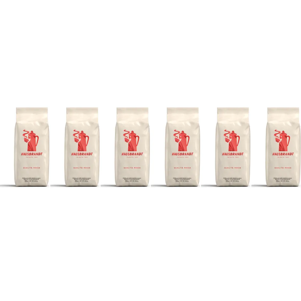 Café Hausbrandt Qualita Rossa - Café en grain - 6 x 1 kilo