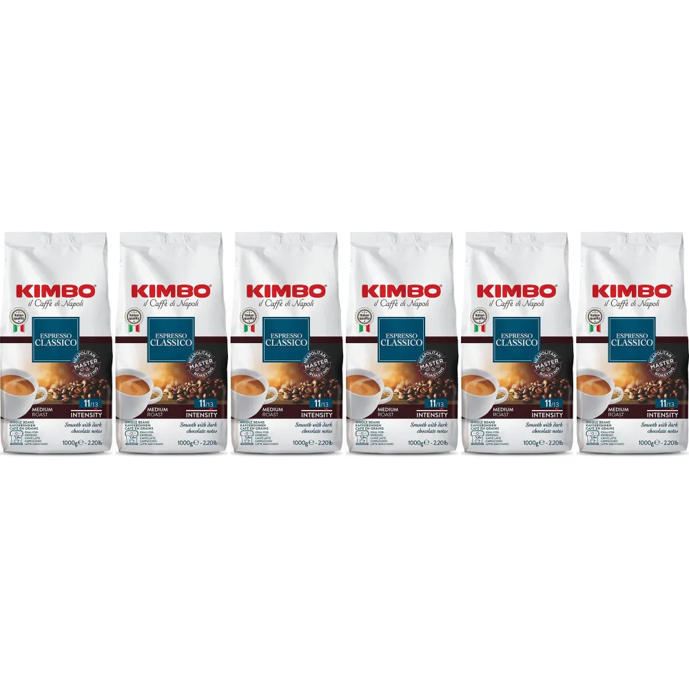 Kimbo Espresso Classico - café en grains - 6 x 1 kilo