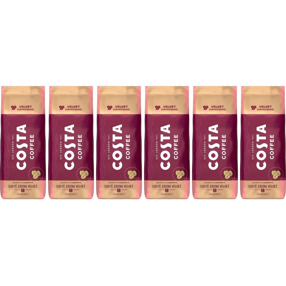 Costa Coffee Caffè Crema Velvet - café en grains - 6 x 1 kilo