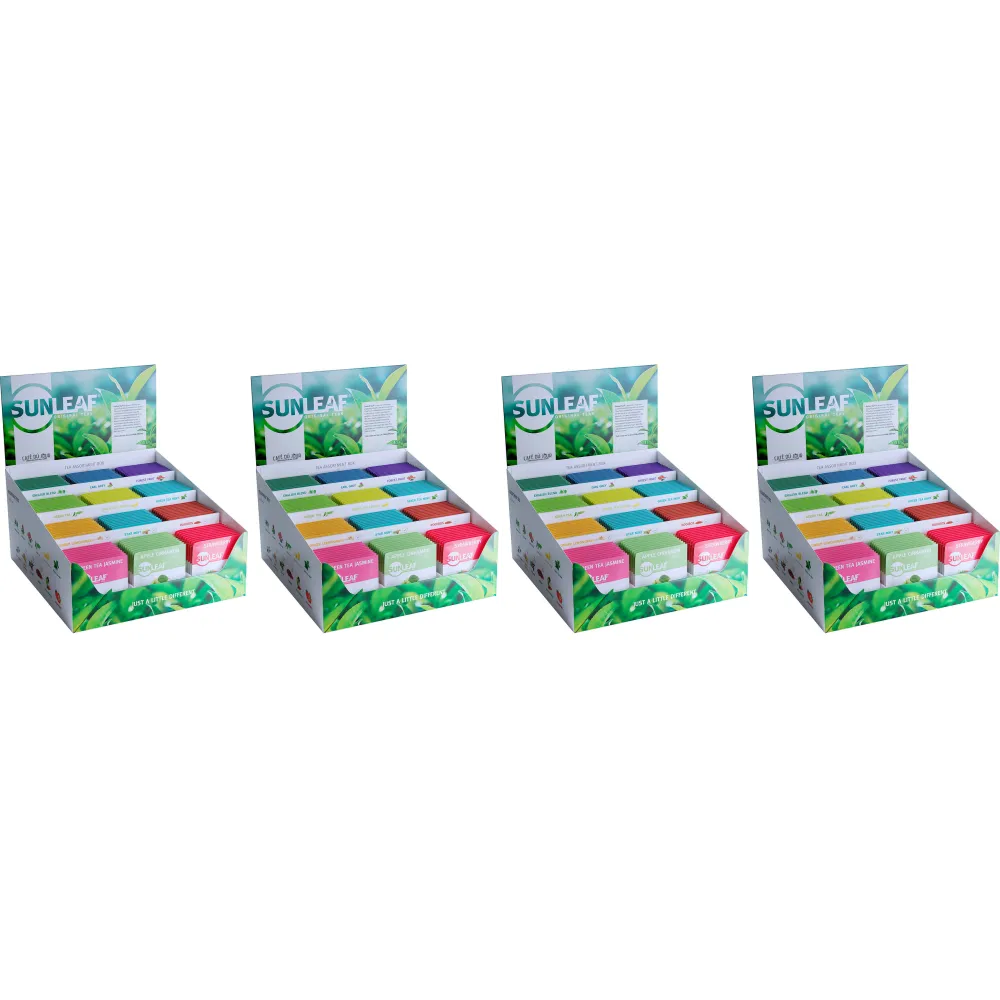Présentoir assorti - Sunleaf - 4 x 12 x 10 sachets de thé