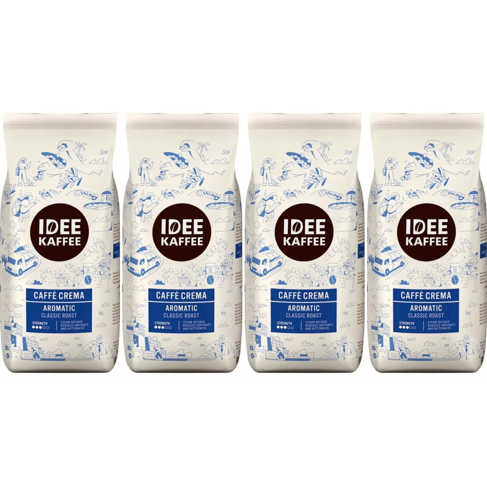 Idee Kaffee Caffè Crema Aromatic - café en grains - 4 x 1 kilo