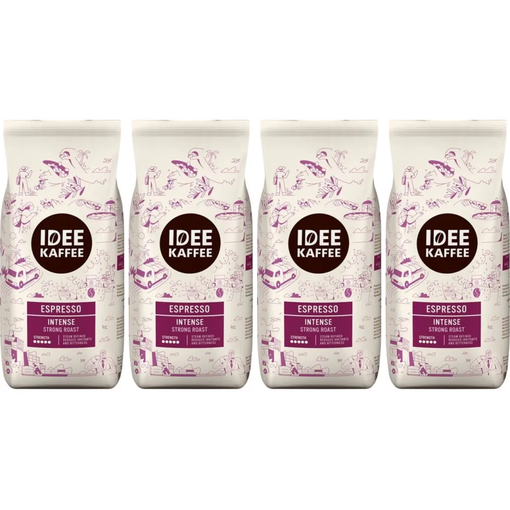 Idee Kaffee Espresso Intense - café en grains - 4 x 1 kilo