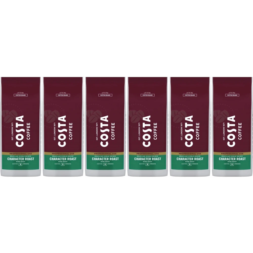 Costa Coffee Single Origin Brésil, Torréfaction Foncée - grains de café - 6 x 1 kilo