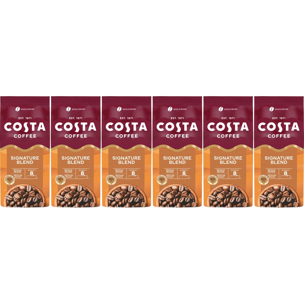 Costa Coffee Signature Blend Torréfaction Moyenne - café en grains - 6 x 1 kilo