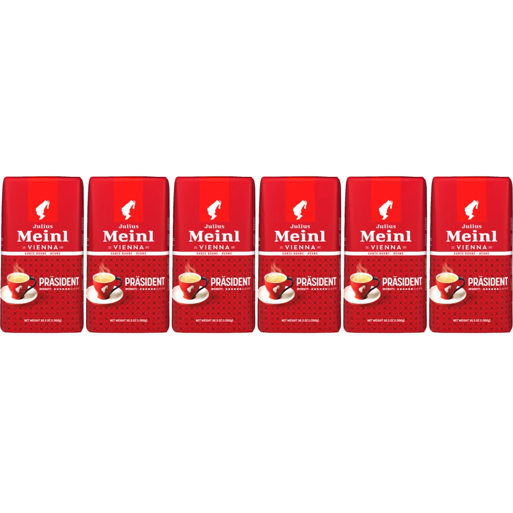 Julius Meinl Präsident - café en grains - 6 x 1 kilo