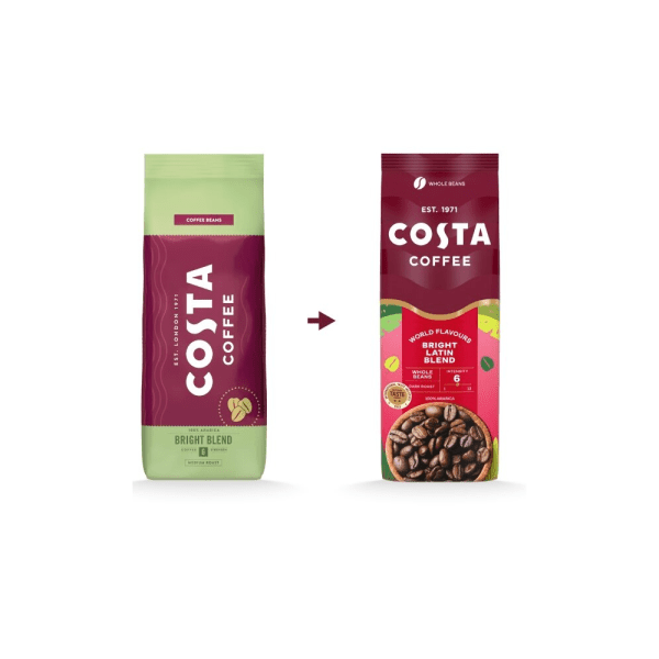 Costa Coffee Bright Blend - Grains de café - 1 kilo