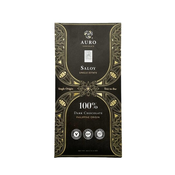 Une tablette de chocolat noir au goût saloy de la marque Auro