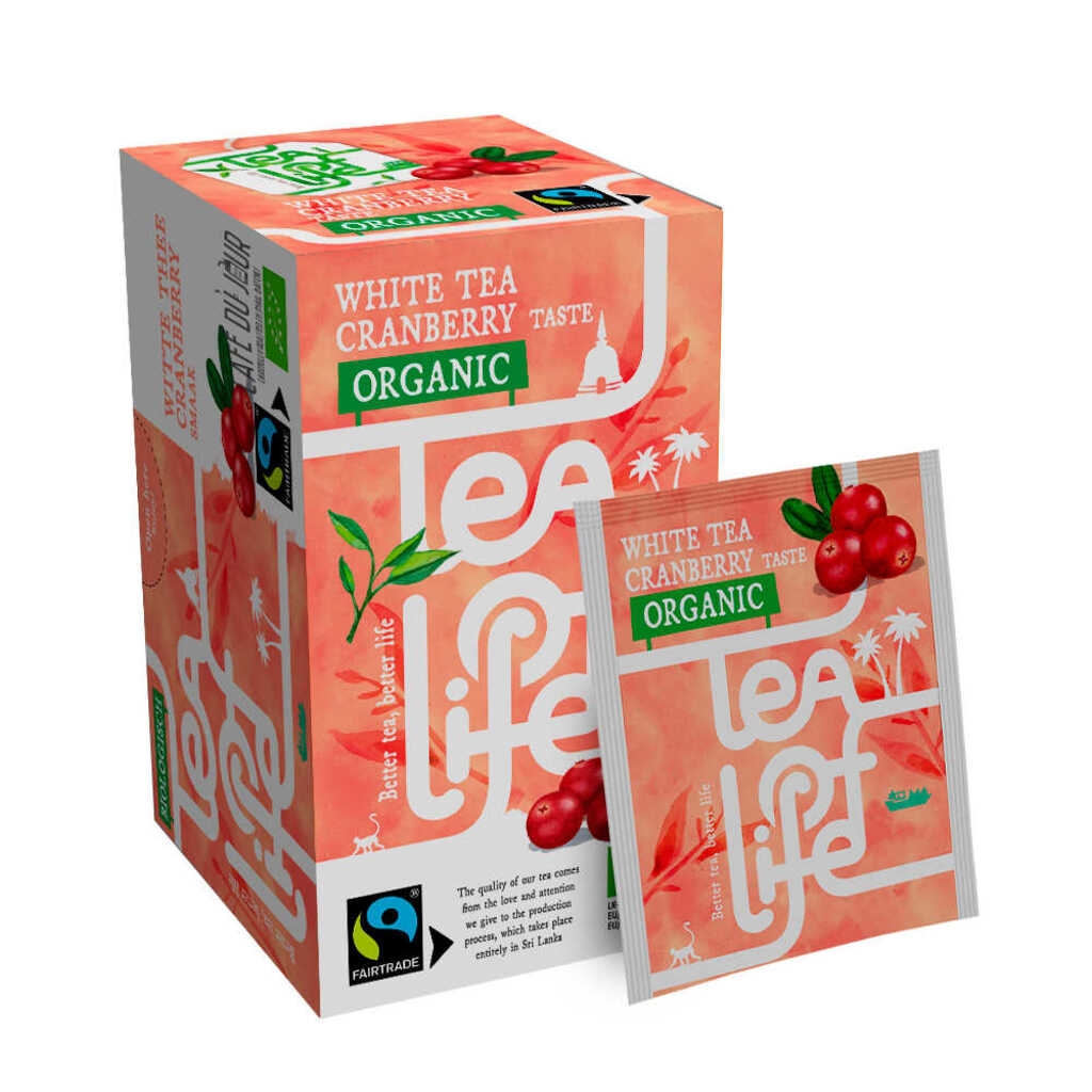 Thé blanc Cranberry - Bio & Fairtrade - Tea of Life - 25 sachets de thé