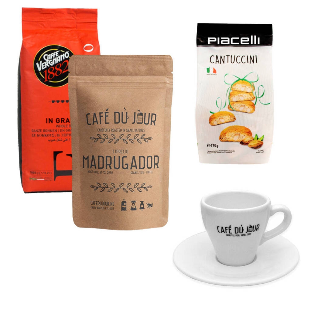 Pack de démarrage – Quart d’heure espresso – accessoires et 2 kilos de grains de café