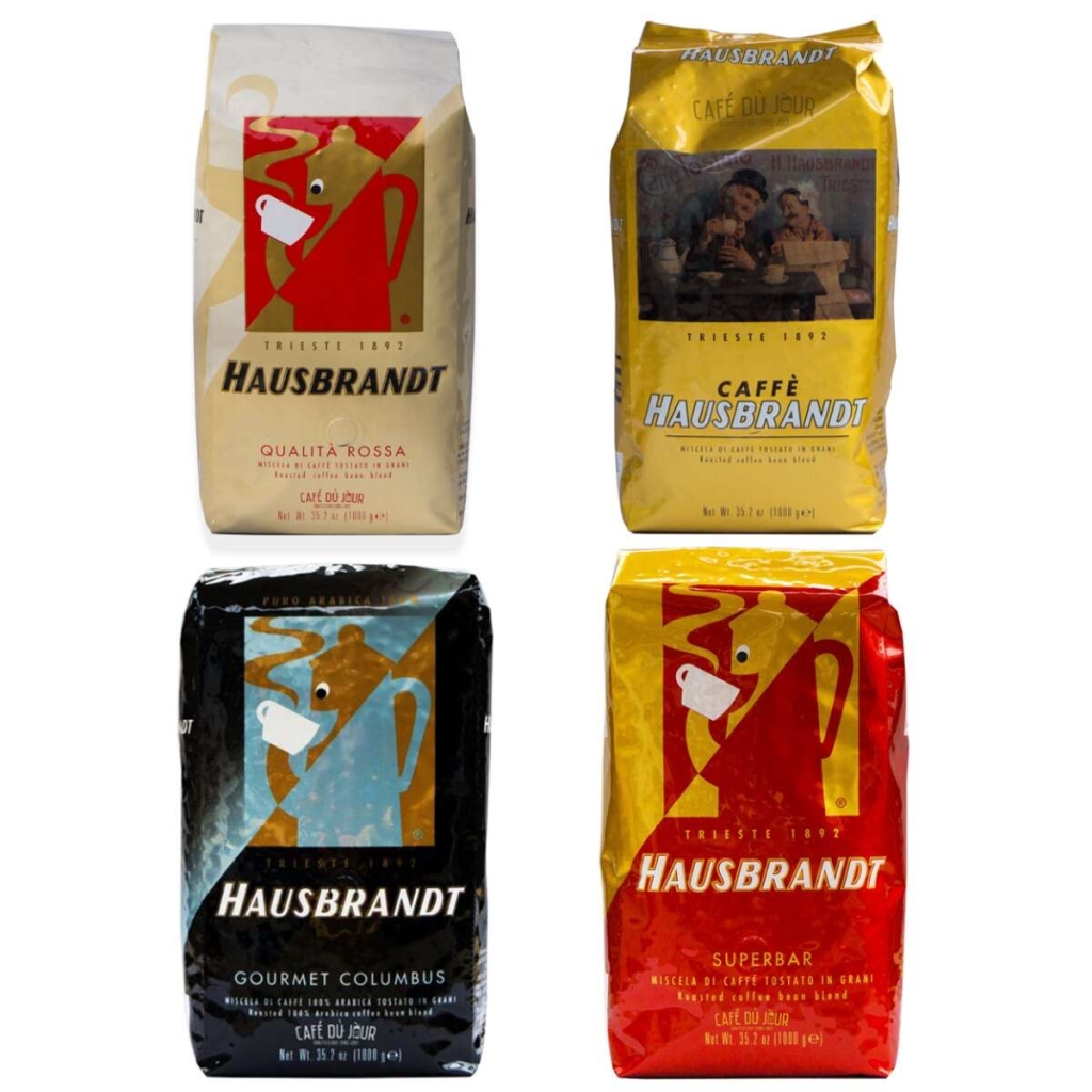 Pack dégustation de grains de café Hausbrandt 4 x 1 kg