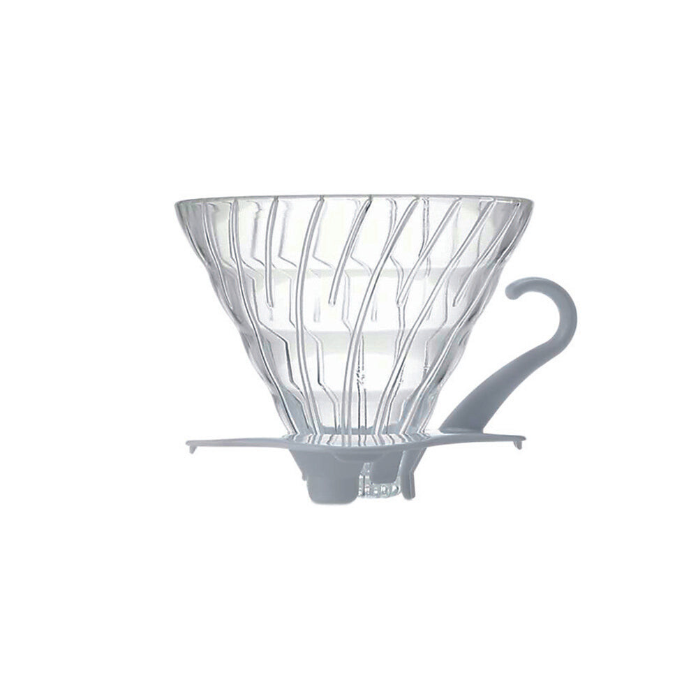 Hario V60 dripper - verre avec support blanc - taille 02 (VDG-02W)