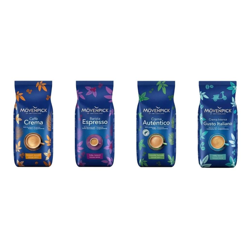 Pack dégustation Mövenpick - grains de café - 4 x 1 kilo