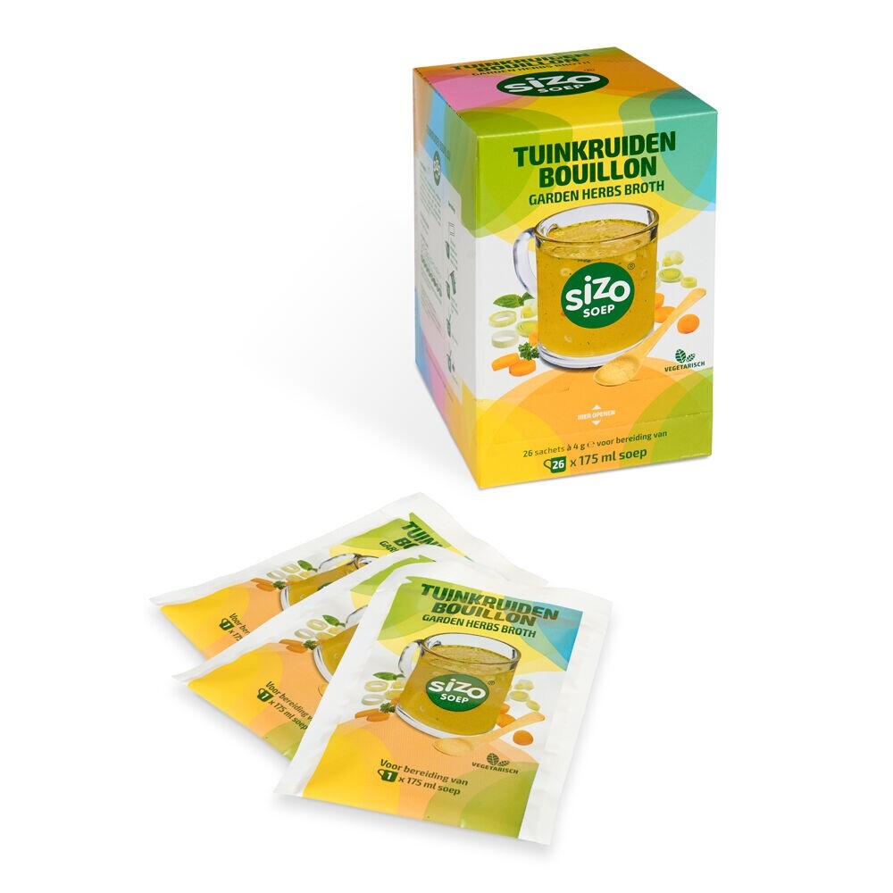 Sizo Soup Garden Herbs Broth - soupe instantanée - 26 sachets