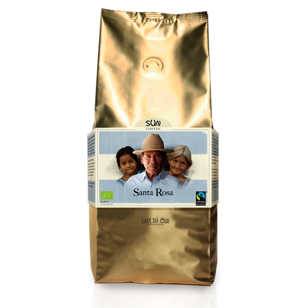 SUN Dark Roast Santa Rosa grains de café biologiques Fairtrade 1 kilo