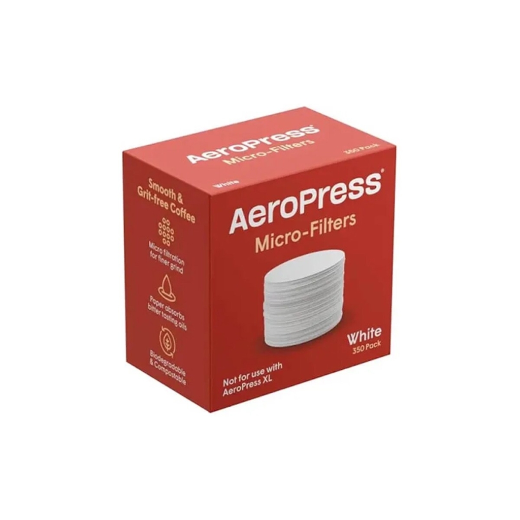 Côté de l’emballage des microfiltres pour l’AeroPress Go