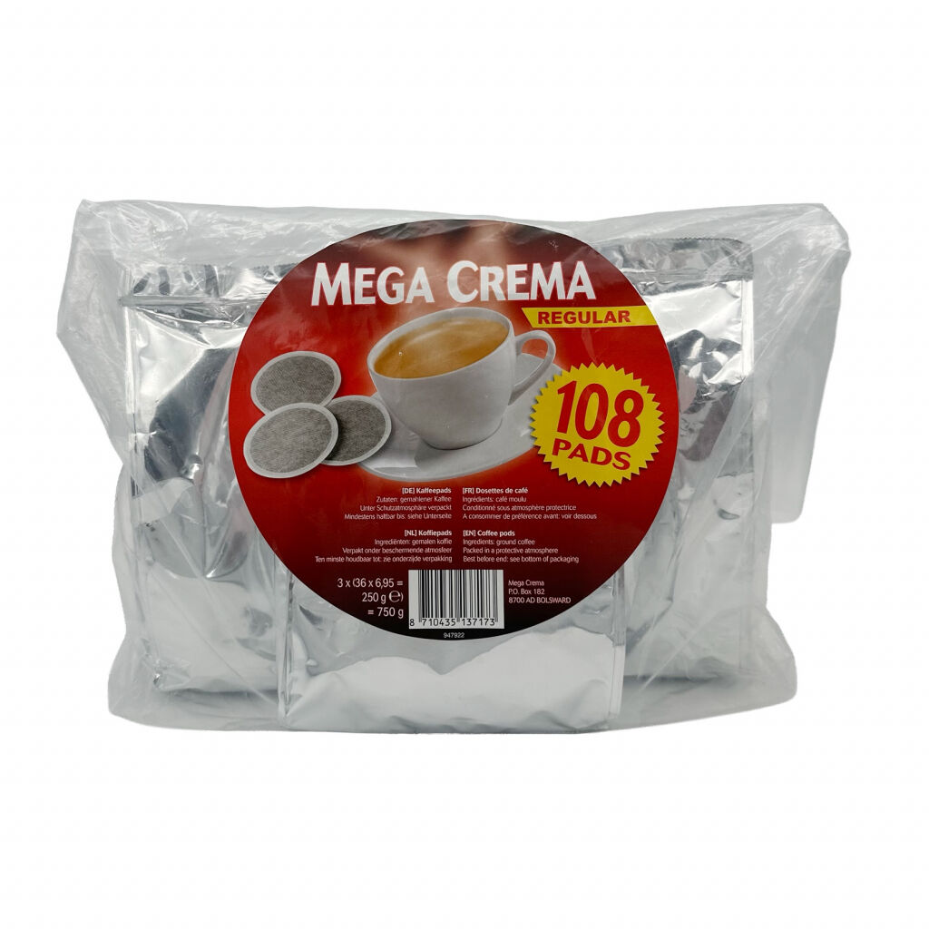 Mega Crema Regular - dosettes de café - 108 pièces