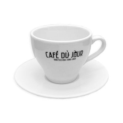 Tasse à cappuccino et soucoupe Café du Jour