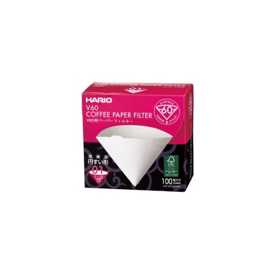Filtres à café Hario V60 - taille 01 couleur blanche (VCF-01-100WK) - 100 pièces