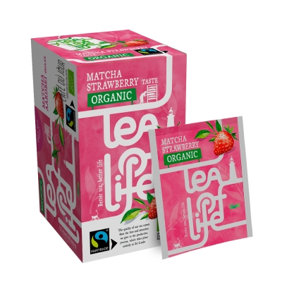 Thé vert Matcha Fraise - Bio & Fairtrade - Tea of Life - 25 sachets de thé