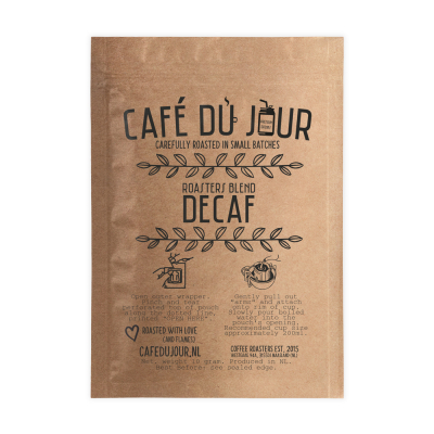 Café du Jour Single Serve Drip Coffee - Roasters Blend DECAF - café filtre à emporter !