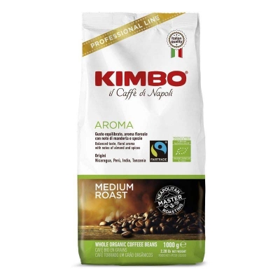 Kimbo Aroma Organic - café en grains - 1 kilo