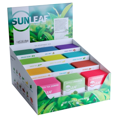 Présentoir assorti - Sunleaf - 12 x 10 sachets de thé