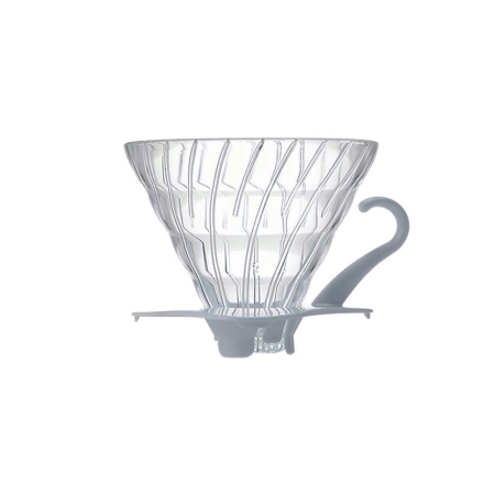 Hario V60 dripper - verre avec support blanc - taille 02 (VDG-02W)