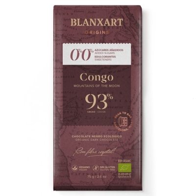 Blanxart - Congo 0,0% de sucres ajoutés - 93% de chocolat noir (Bio)