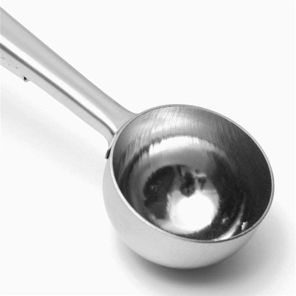 La Cafetière - Cuillère doseuse à café et clip de poche - acier inoxydable