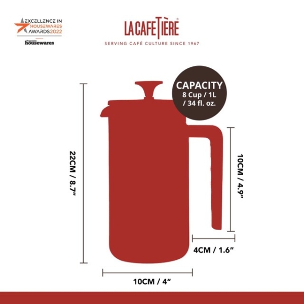 La Cafetière - Pisa Cafetiere Black - 8 tasses