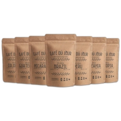 Café Frais d'Origine Unique - café en grains fraîchement torréfié - 7 x 250g