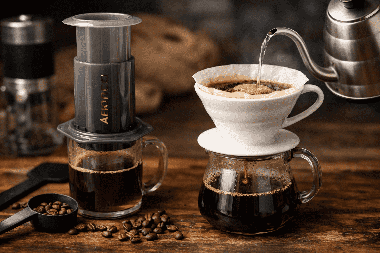 Quelle est la différence entre aeropress et v60 ?